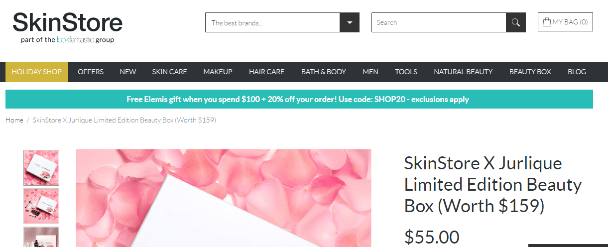 SkinStore優惠碼2018, 全網護膚美妝品8折促銷, Beauty Box礼盒限量版開賣，只售HK$472